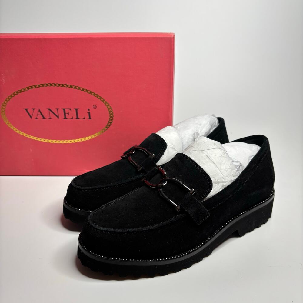 Vaneli Zack Waterproof Suede Bit Loafers in Black - Picture 4 of 9